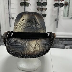 Stylish Black and Tan Mesh Cowboy Hat